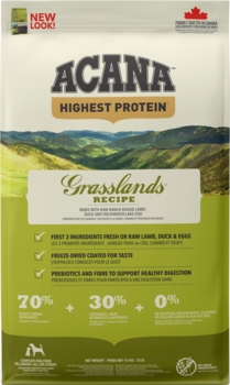 11,4 kg Acana Grasslands Recipe Highest Protein